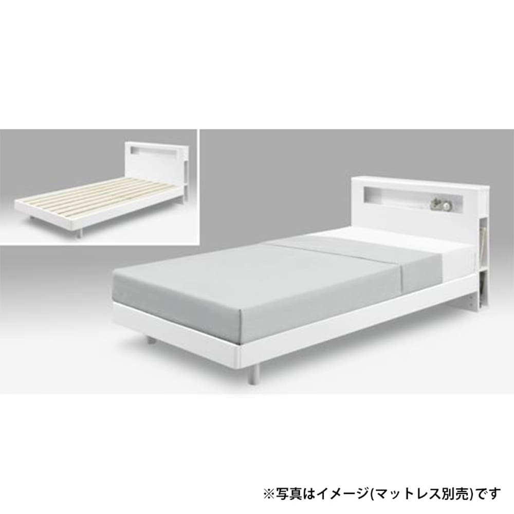 シングルベッドフレーム リバティ ホワイト※マットレス別売(シングル