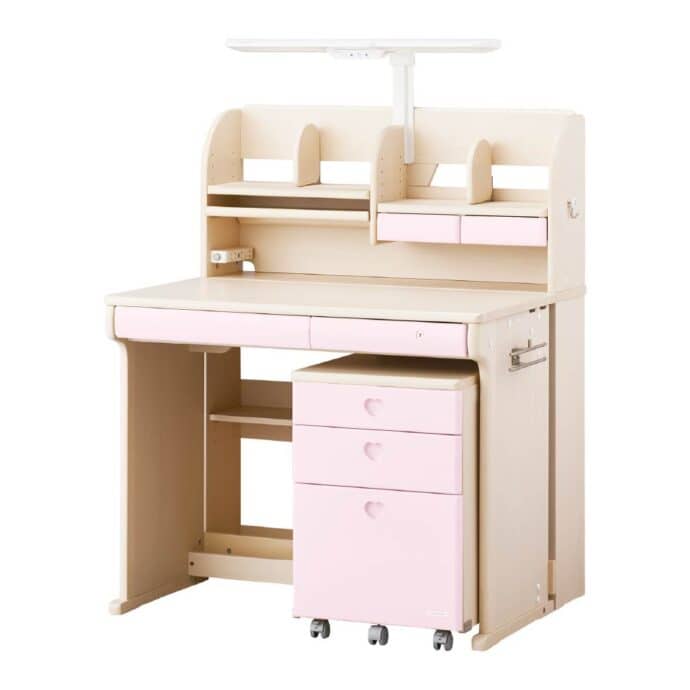 コイズミ学習デスク　（ピンク）　完成品 コイズミ 学習デスク ピンク 完成品 4点セット 机①