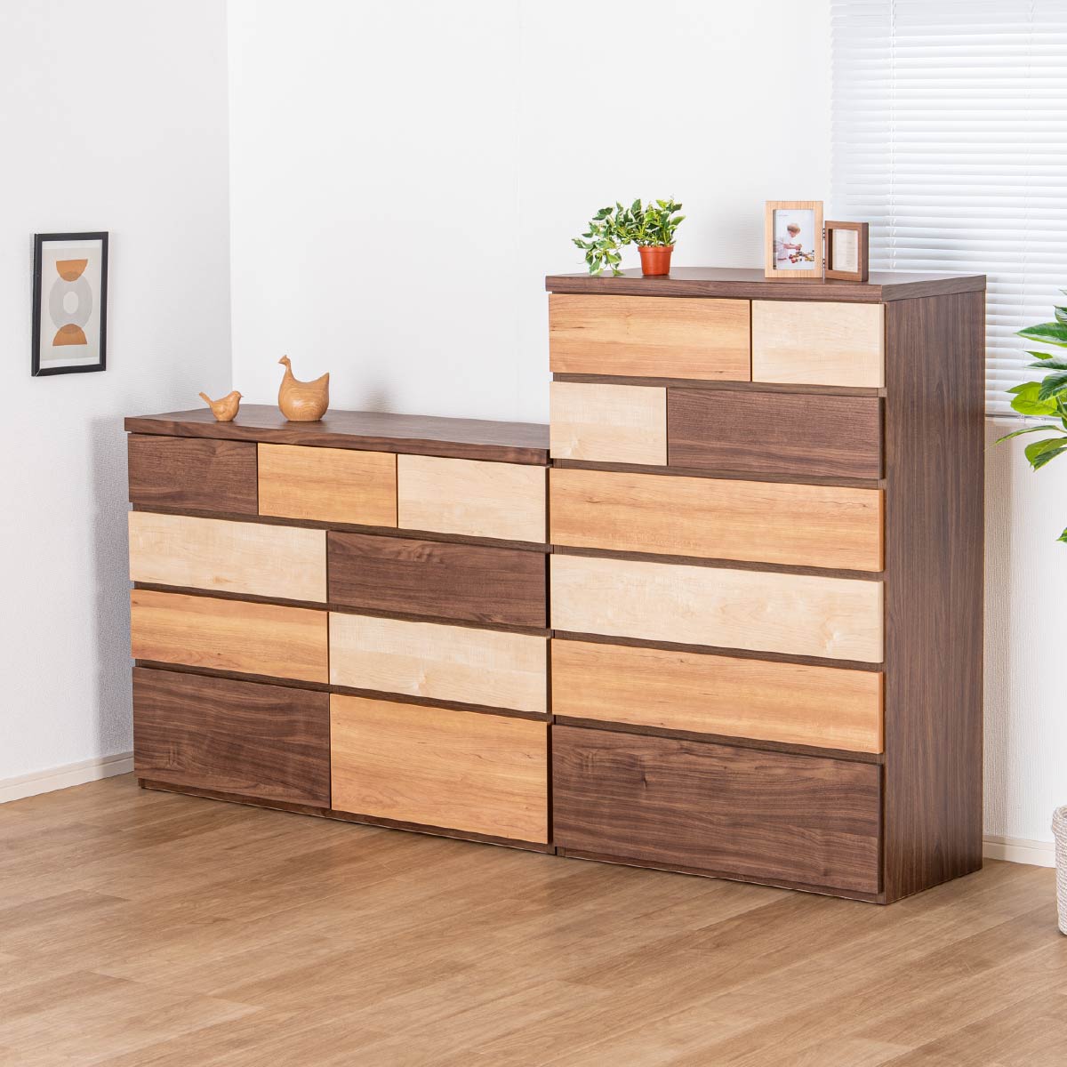 サイドボード チェスト キャビネット 引出し収納 ダークブラウン 島忠 サイドボード キャビネット 収納 引き出し付き サイドチェスト 完成品